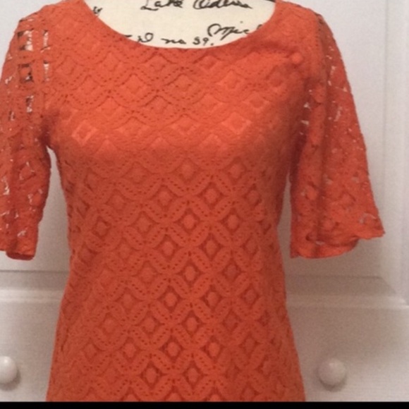 NWOT Francesca's Collections Orange Lace Mini Dress Boho Cottagecore coquette - Picture 8 of 8